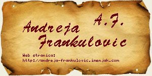 Andreja Frankulović vizit kartica
